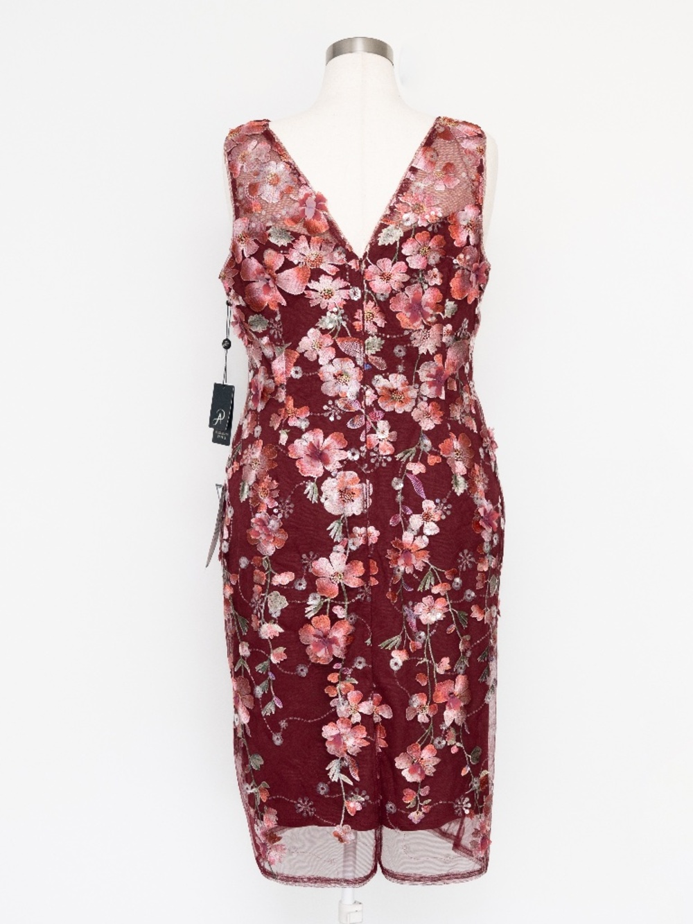 Adrianna Papell - Embroidered Floral Midi Dress - Picture 3 of 11
